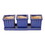 Accent Plus 4506383 Blue Square Ceramic Small Planter Set Of 3