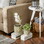 Accent Plus 4506514 Abstract Gold And White Cement Flower Pot Set/2