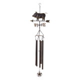 Accent Plus 4506851 Weathervane Wind Chime - Iron Pig