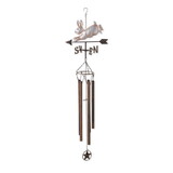 Accent Plus 4506853 Weathervane Wind Chime - Silver Bunny