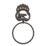 Accent Plus 57071572 Black Bear Paw Towel Ring