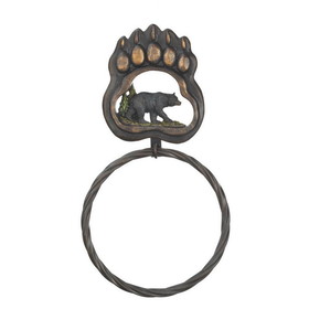 Accent Plus 10016199 Black Bear Paw Towel Ring