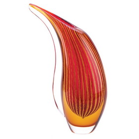 Accent Plus 57071613 Crimson Sunset Art Glass Vase