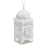 Gallery of Light 38332 White Scrollwork Candle Lantern