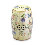 Accent Plus 57072506 Butterfly Garden Ceramic Stool