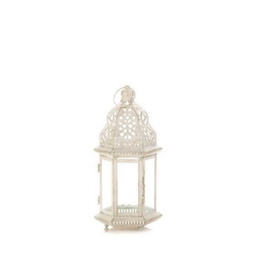 Gallery of Light 57072543 Sublime Distressed White Lantern
