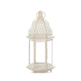 Gallery of Light 57072544 Sublime Distressed White Large Lantern