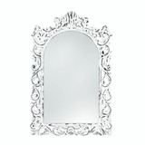 Accent Plus 57073555 Distressed White Ornate Wall Mirror