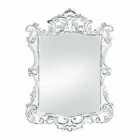 Accent Plus 10018067 Regal White Distressed Wall Mirror