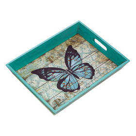 Accent Plus 10018168 Blue Butterfly Serving Tray