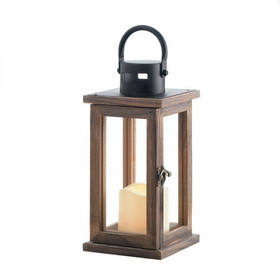 Gallery of Light 10018312 Lodge Wooden Lantern With Led Candle