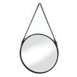 Accent Plus 10018489 Hanging Mirror With Faux Leather Strap