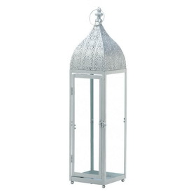Gallery of Light 10018512 Large Silver Moroccan Style Lantern