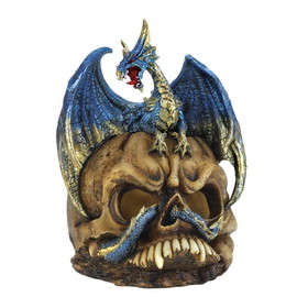 Dragon Crest 57074480 Blue Dragon And Skull Statue
