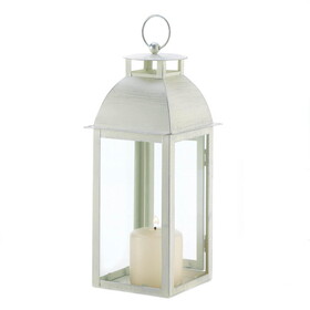 Accent Plus D1047 Distressed Ivory Candle Lantern