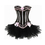 MUKA Burlesque Pink & Black Corset And Petticoat, Panty Included, Gift Idea