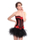 MUKA Burlesque Red & Black Corset And Petticoat, Panty Included, Gift Idea