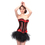 MUKA Burlesque Red & Black Corset And Petticoat, Panty Included, Gift Idea