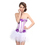 MUKA Burlesque Purple & White Corset And Petticoat, Panty Included, Gift Idea