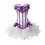 MUKA Burlesque Purple & White Corset And Petticoat, Panty Included, Gift Idea