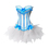 MUKA Burlesque Lake Blue & White Corset And Petticoat, Panty Included, Gift Idea