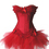 MUKA Burlesque Corset And Petticoat, Red Devil Halloween Costume, Gift Idea